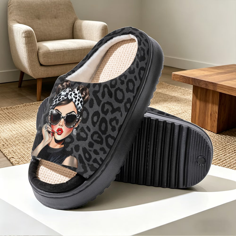 Lips Leopard Premium Kadın Terlik