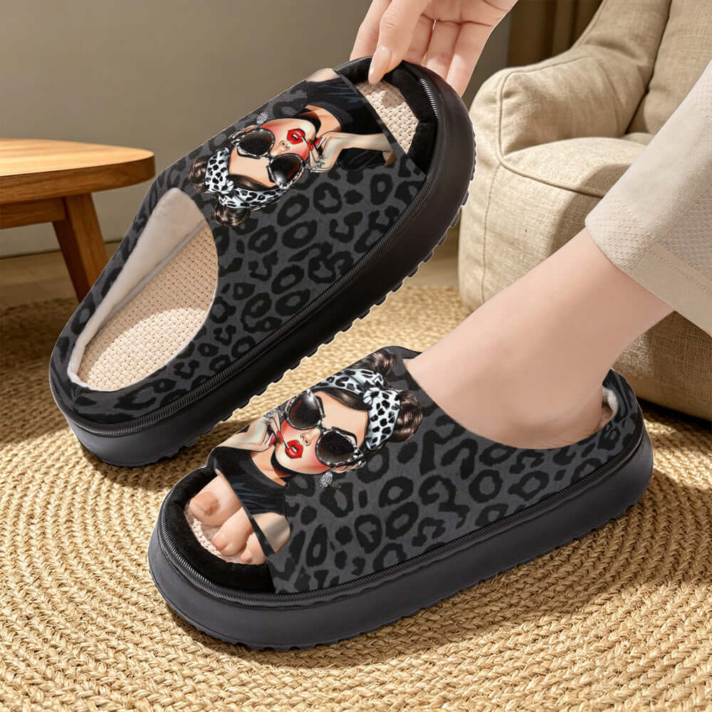 Lips Leopard Premium Kadın Terlik