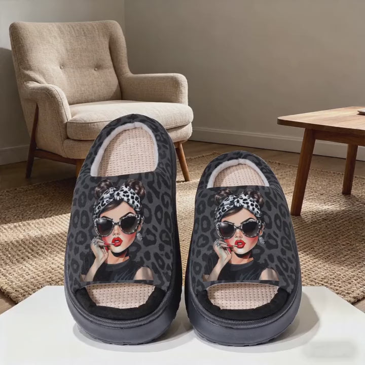 Lips Leopard Premium Kadın Terlik
